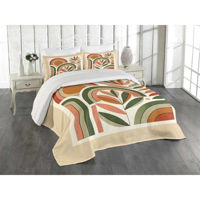 Polyester Floral Coverlet, King Coverlet + 2 Standard Shams