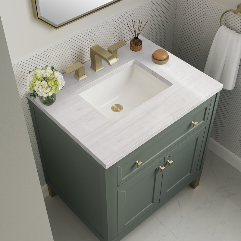 Chicago 30'' W Single Vanity, Smokey Celadon, Tajnar Eclos, 8" Widespread