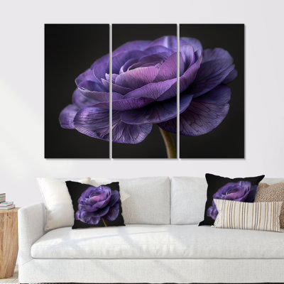Reproduction d'art mural noir et mauve nature Nuance I - Renoncule
