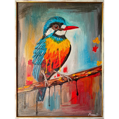 Un martin-pêcheur coloré | Huile sur toile | Par Meenu Kapoor