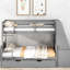 Lit superposé gris avec lit superposé simple au-dessus d'un lit double, lit gigogne, bureau et rangement exquis-945843900-945843903