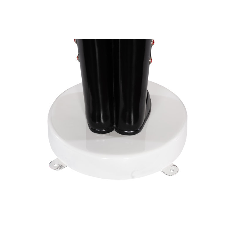 Sculpture casse-noisette soldat 4 pi, Noir / Blanc / Doré, H 72 po x l 21 po x P 18 po