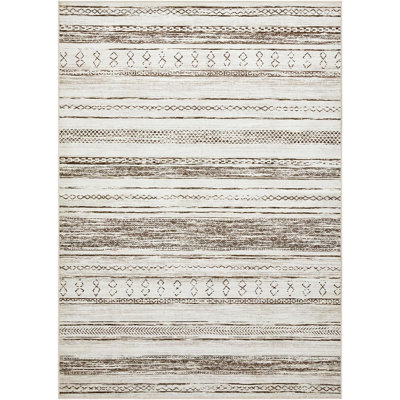 Area Rug Living Room Rugs - 4x6 Washable Large Soft Neutral Boho Moroccan Bohemian Farmhouse Rug Indoor Floor Carpet for Bedroom Under Dining Table Home Office Decor - Cream Brown
