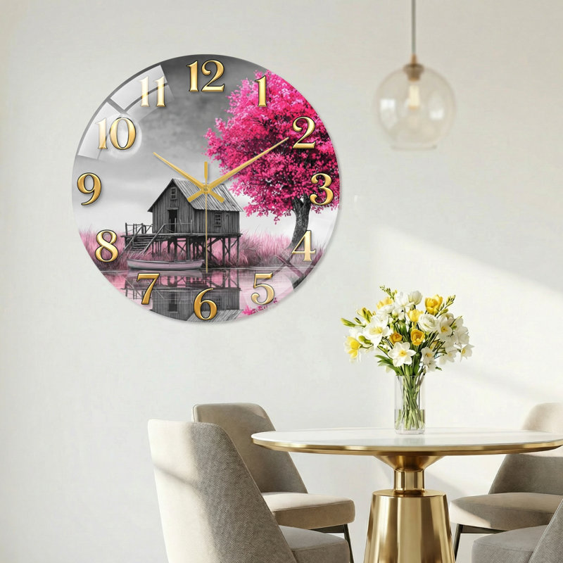 Horloge murale Cabin Tree, 40 x 40 cm (15,7 x 15,7 pouces)