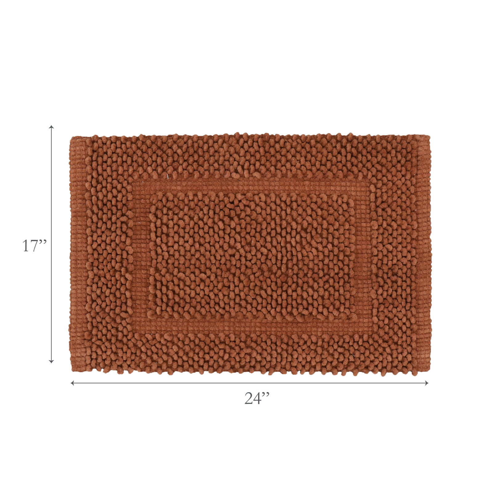 Payten Cotton Bath Mat, Rust, Set of 2 - 17" W x 24"L / 20"W x 32"L