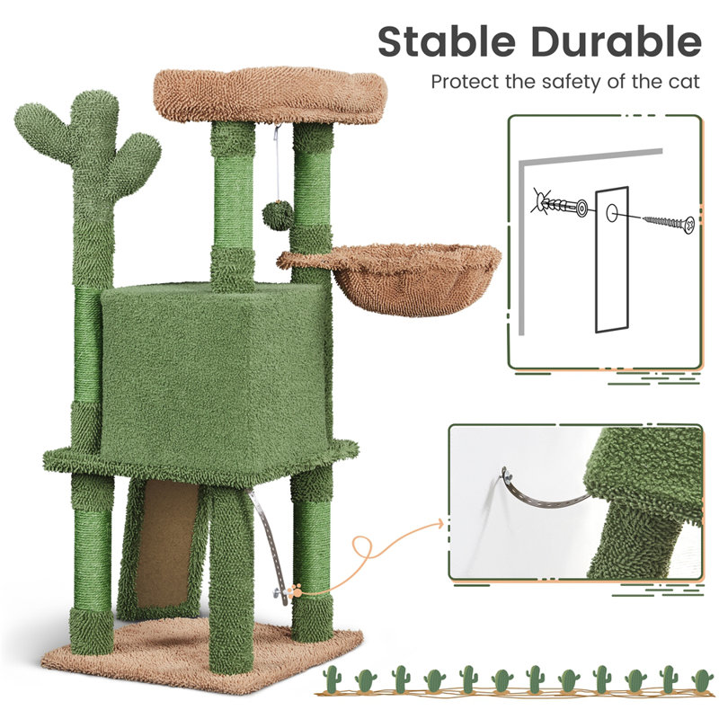 Gilpin 42'' H Cat Tree, Green/Brown