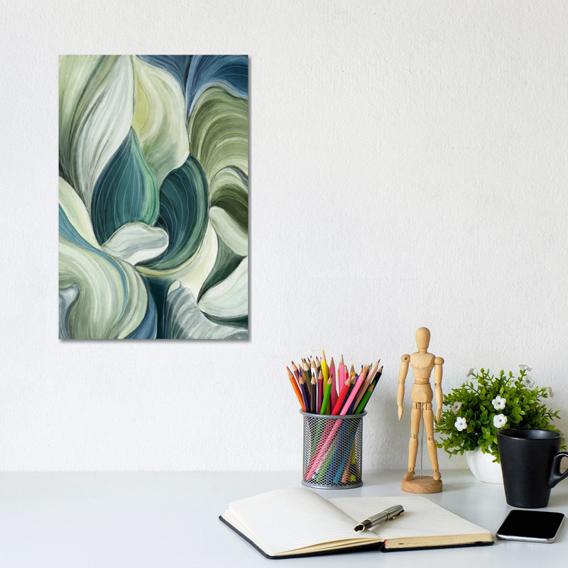 Vagues de feuilles - reproduction d'art murale - toile tendue
