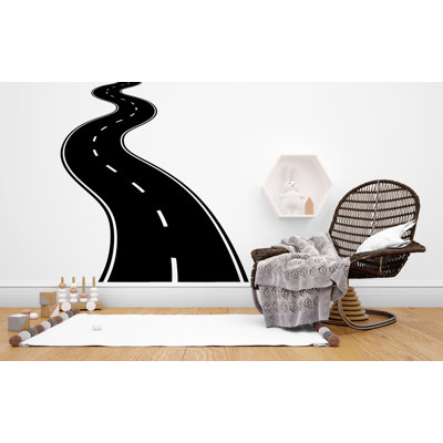 Adhésif décoratif route, autocollant mural de piste de pneu, autocollants muraux de route, enroulement de route murale, vinyle de route murale, cadeaux pour enfants, chambre d'enfant 251LU
