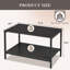 Petite table basse de salon, table basse industrielle moderne de 31,3 po avec tablette de rangement et structure en métal, table centrale en bois à 2 niveaux pour petits espaces, maison