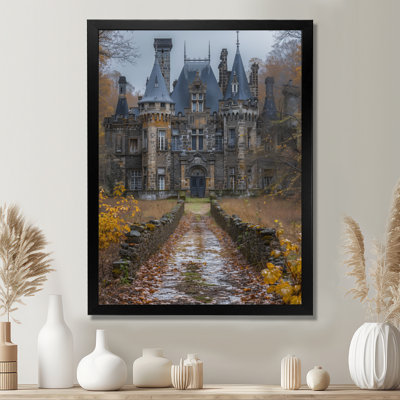 Yellow Beige Moonlit Manor Chateau - Chateaus Wall Decor