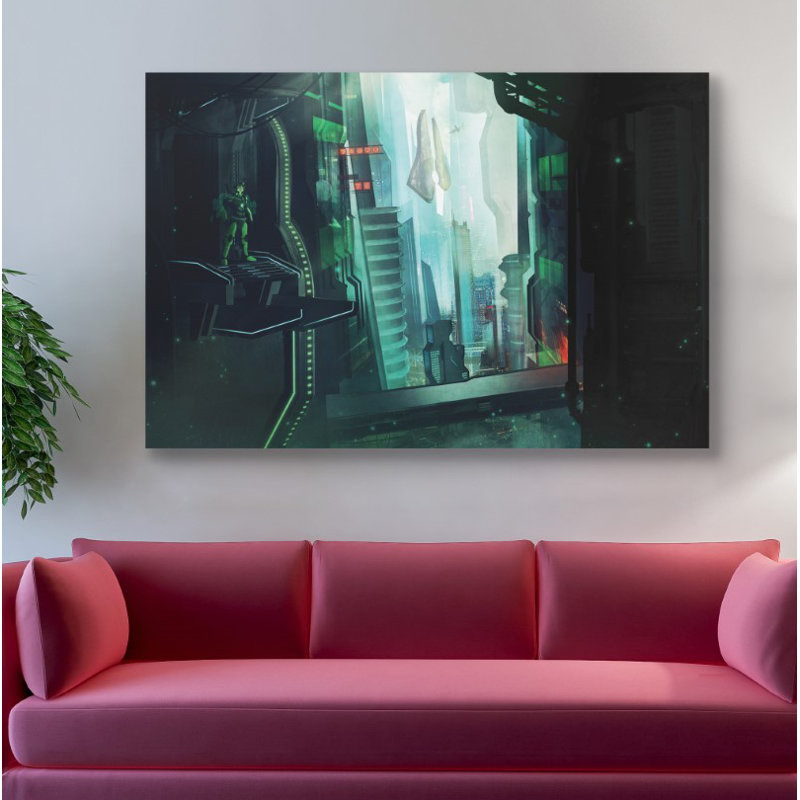 « digital age », reproduction d’impression sur toile, H 40 po x l 60 po x P 1,5 po