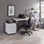 Bureau d'écriture Tennos, finition blanche et chrome