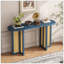 Console d'entrée en rotin de style campagnard, console étroite avec rangement, table de couloir pour le salon, entrée (bleu marine)-136819346