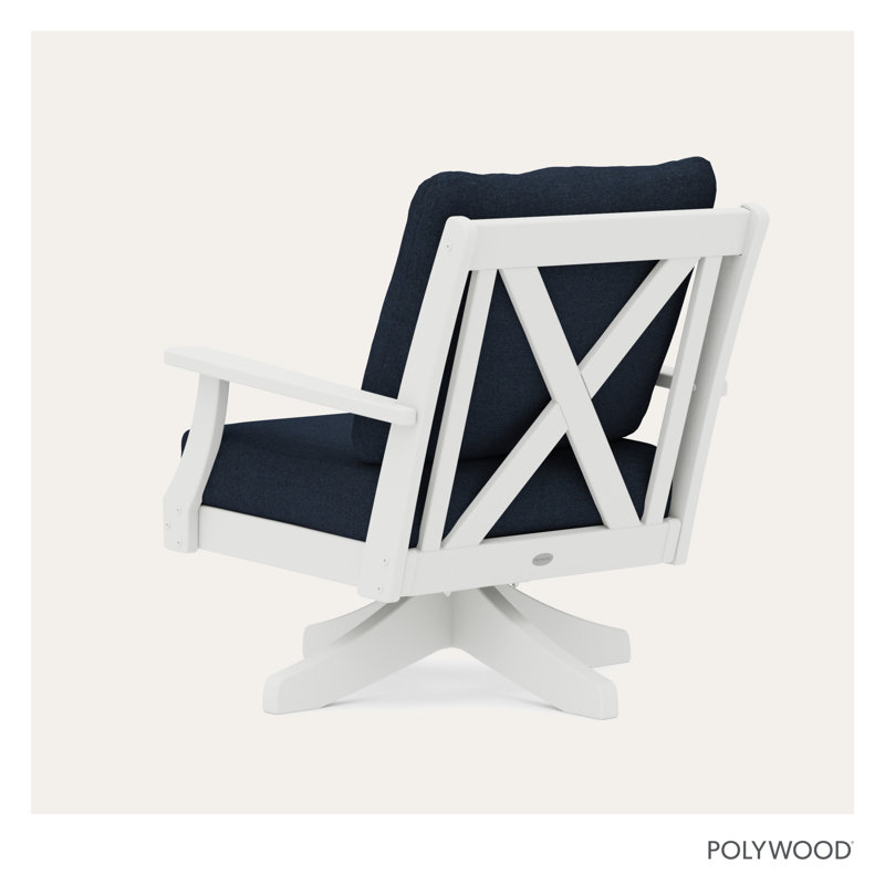 Fauteuil pivotant Braxton, Noir, Blanc