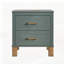 Table de chevet 2 tiroirs, rangement en bois de qualité supérieure avec design élégant cannelé, table de chevet à pieds en bois massif avec poignée en métal, grande table de chevet-129020657