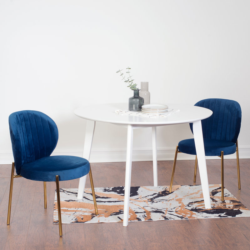 Contemporary Dining Set,Round Dining Table , Blue, 3