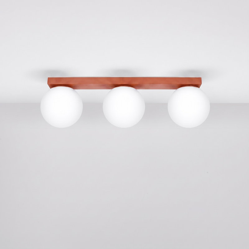Yoli Steel Flush Mount, Red Ochre, 50x12x14,5 cm, 3 Lights
