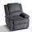 Ameiah Upholstered Dark Gray Corduroy Manual Push Back Recliner Chair with Wingback-1701780034