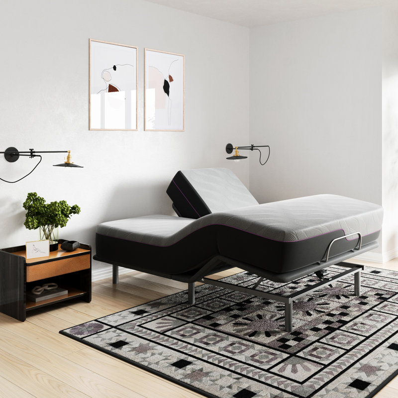 Base réglable pour grand lit et matelas en mousse à mémoire de forme de 11 pouces avec base
