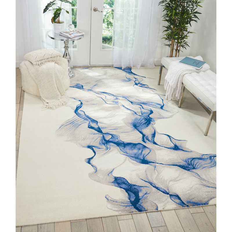 Fusaro Viscose Abstract Indoor Rug, Rectangle 5'6" x 8'