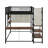 Full Size Loft Metal Bed With Built-In Charging Station And LED Light-1575997005