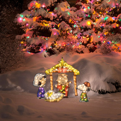 Ensemble de crèche de Noël avec 32 lumières 3D Peanuts