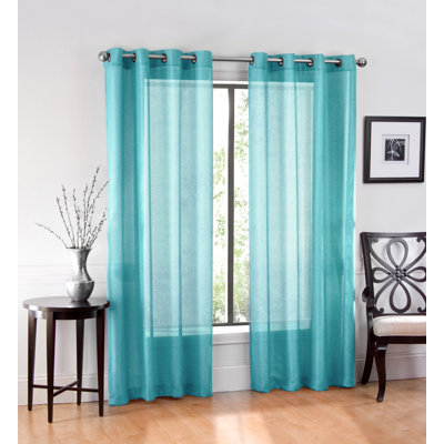 Meyersdale Elegant Solid Sheer Grommet Curtain Panels