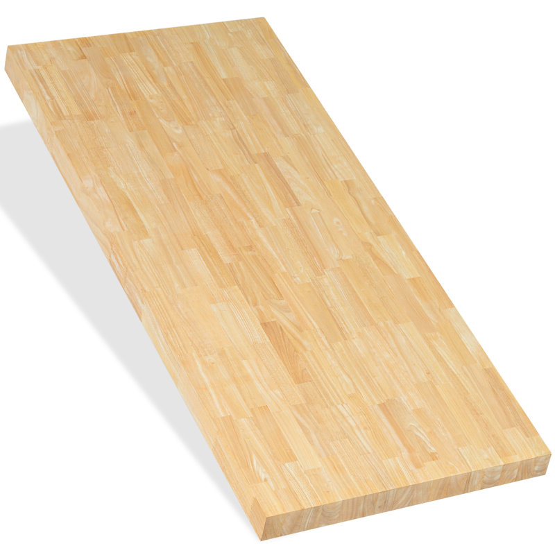 Comptoir en bois massif Hevea, Naturel, 1.5" H x 72" L x 30" W