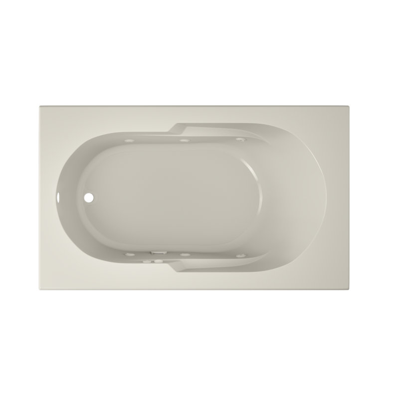 Signature® 60" x 36" Drop In Whirlpool Bathtub, Oyster, Left