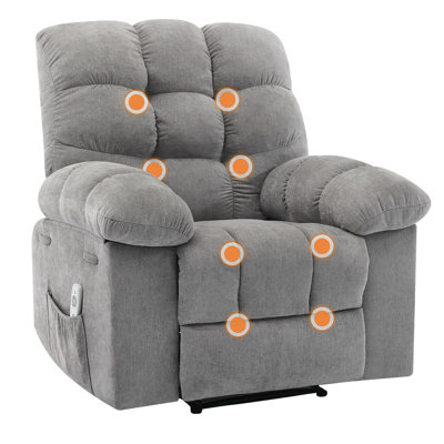 Oversized 360° Swivel Rocker Recliner Chair