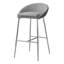 Bar Stool, Set Of 2, Bar Height, Chrome Metal, Grey Fabric, Contemporary, Modern-33565403-33565404