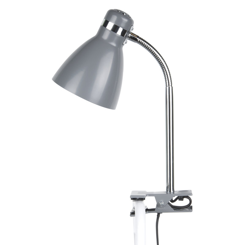 Metal Clip On Lamp, Dark Grey