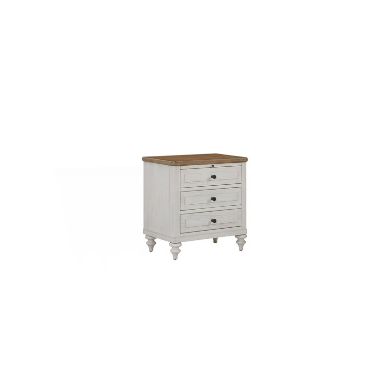 3 Drawer Nightstand With USB Charging