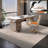Beige Rectangular Sintered Stone Desk,5-Solid Wood drawer-78391484