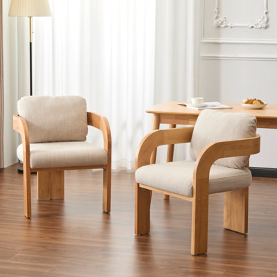 Ensemble de 2 chaises de salle à manger avec dossier coussiné, tissu