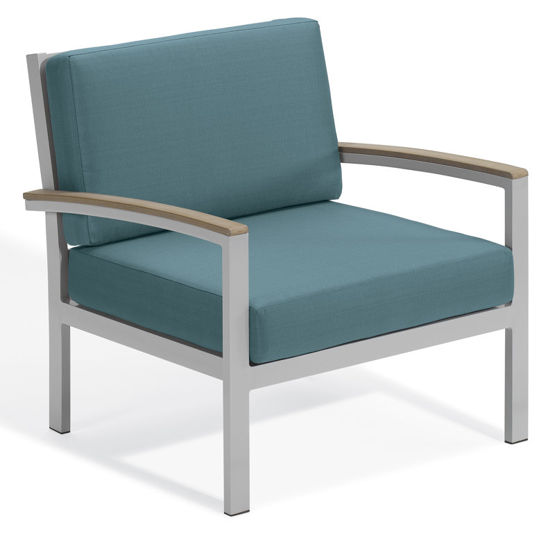 Travira Cushion Lounge Chair, Ice Blue, Tekwood Vintage