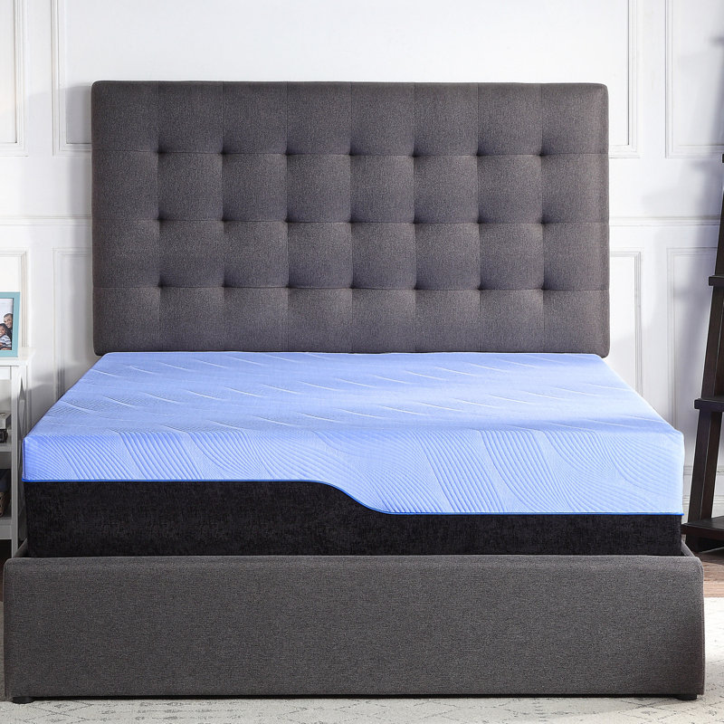 Matelas simple 12 po en mousse viscoélastique rafraîchissante et à ressorts - Régule la chaleur et offre un soutien solide, fabrication de 6 couches de 12 po avec ressorts pour un confort optimal