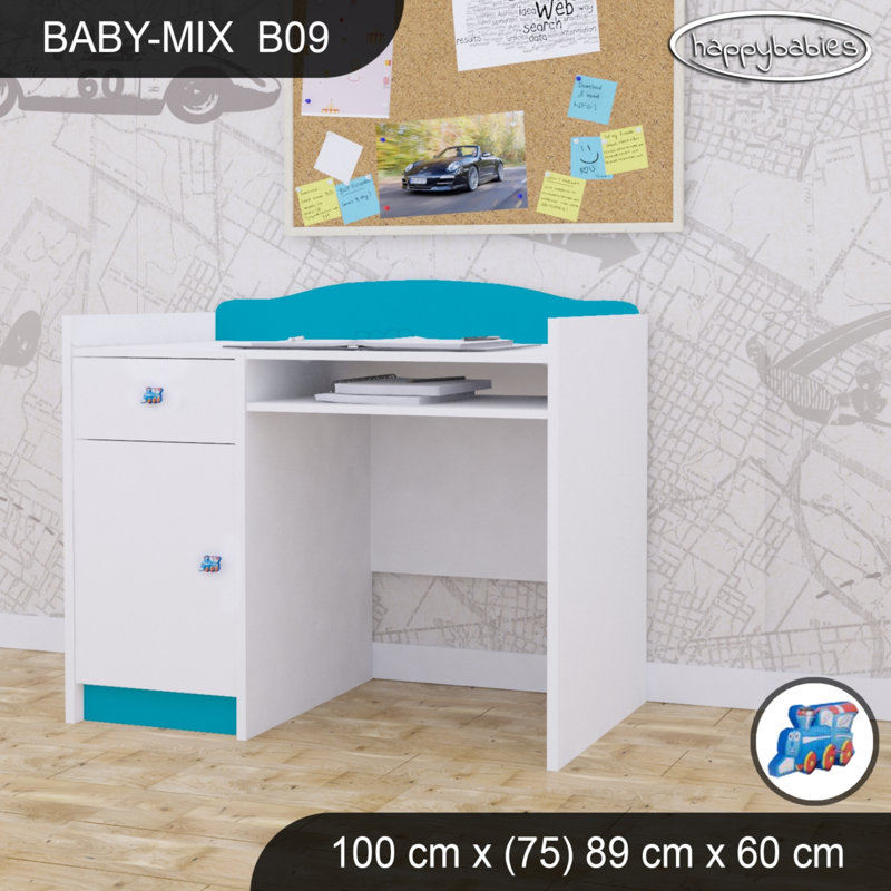 100cm Computer Desk, Blue