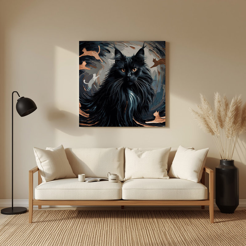 Chats Chantilly, art mural gris en métal Tiffany