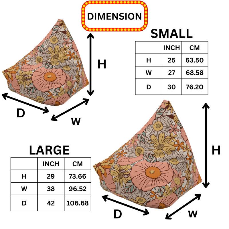 Housse pour pouf Pixie, H 29 po x l 38 po x P 42 po
