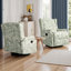 Upholstered Classic Wing Back Manual Handle Swivel Rock Glider Recliner with Naihead Trims-570879309