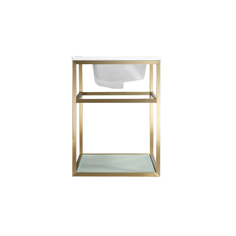Ensemble de meuble-lavabo simple 30 po avec tablette ouverte Pierre, Doré