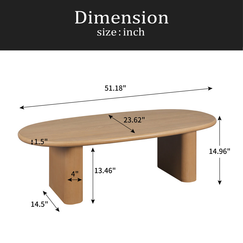 Table basse 51 po, Naturel