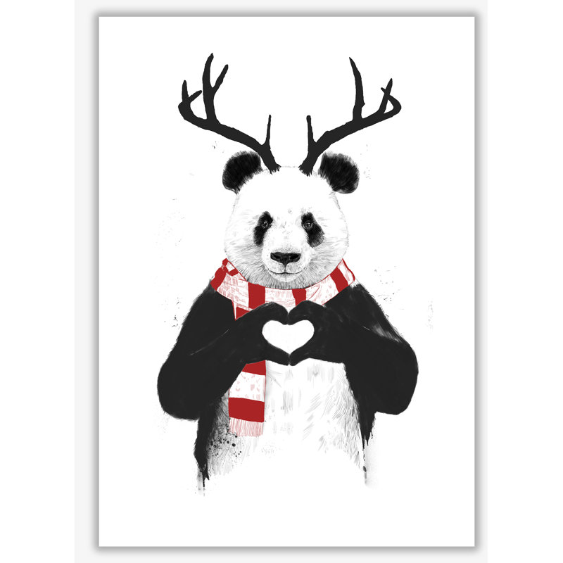Christmas Panda by Mercedes Lopes Charro - Print, No Frame, 29.7 cm H x 21 cm W x 1 cm D