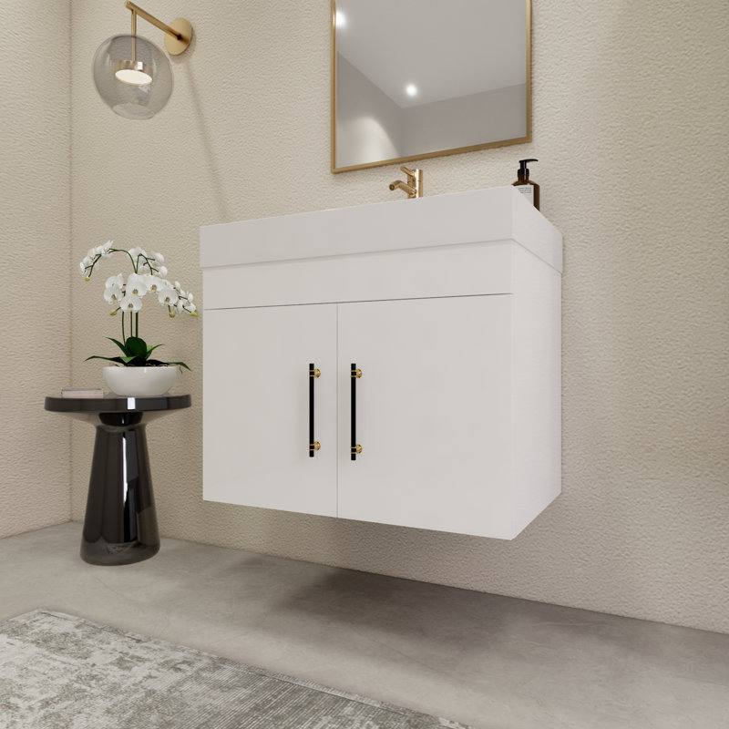 Ensemble de meuble-lavabo simple 29,5 po, Blanc lustré
