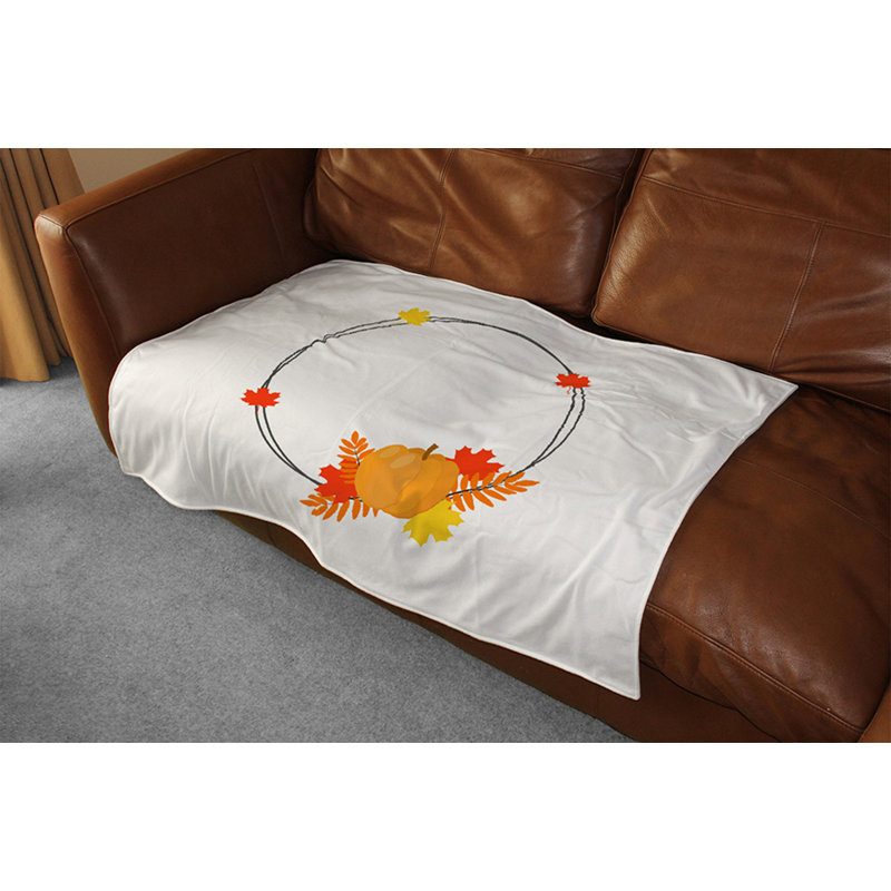 Couverture citrouille, 65 po x 80 po