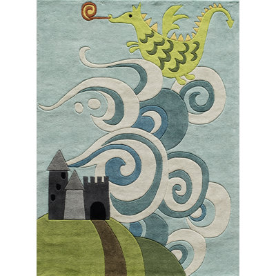 Tapis bleu clair touffeté à la main Cecelia