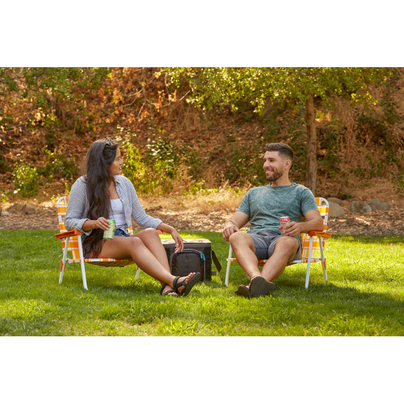 Chaise de plage inclinable Romriell, Orange