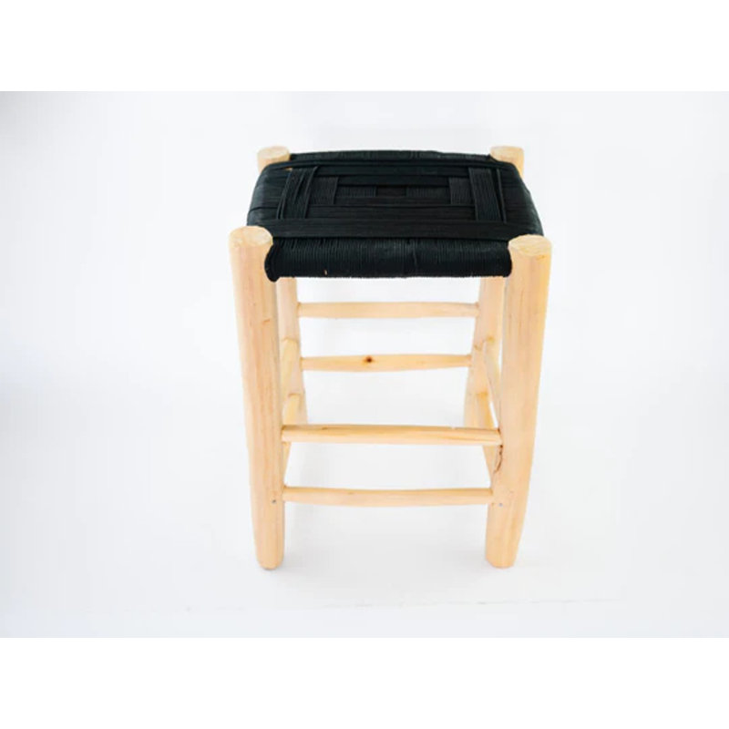 Tabouret d'appoint en bois massif, Noir