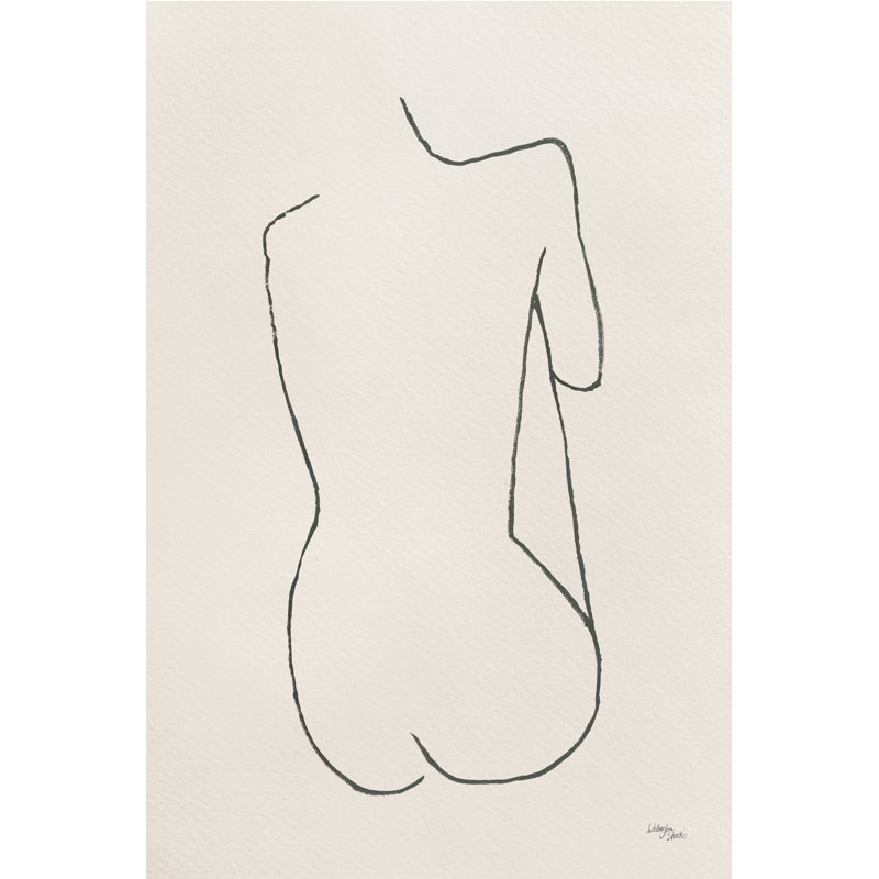 "Silhouette II crème", portrait sur toile, Non, H 18 po x l 12 po, Toile avec cadre flottant en érable